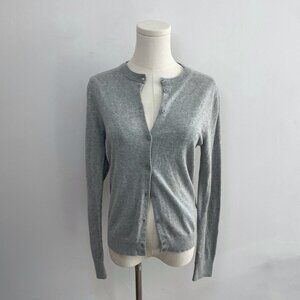 Jcrew Classic Button Up Cardigan In Heather Grey | Women’s Size Small